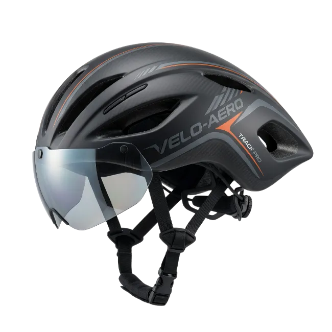 Aero cycling helmet with integrated visor