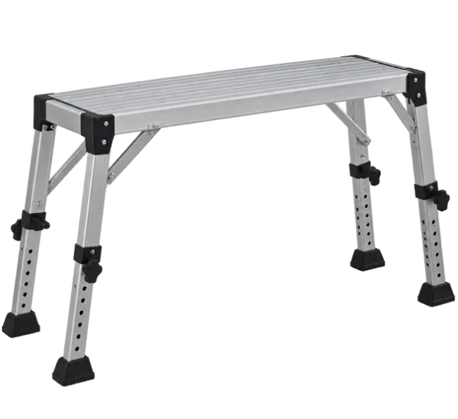 Aluminum Adjustable Work Platform Ladder