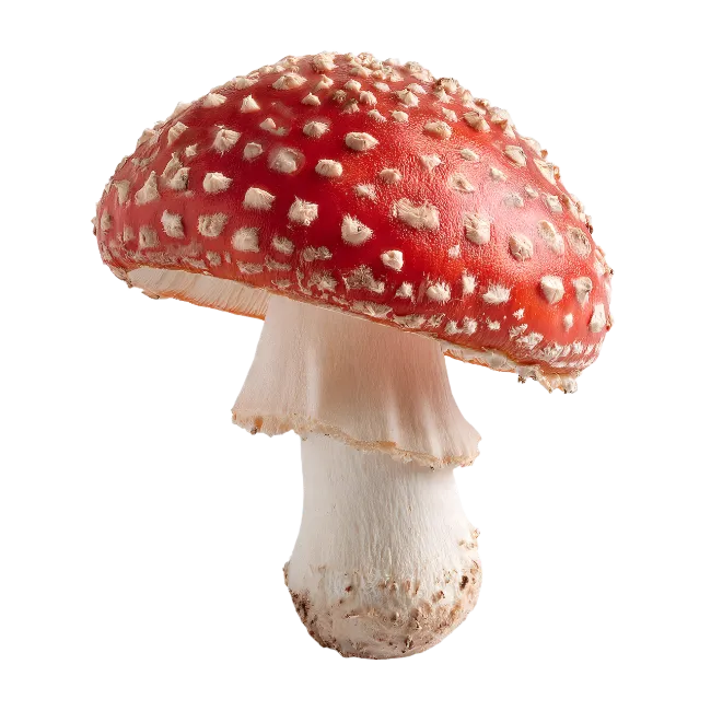 Amanita Muscaria Mushroom Isolated