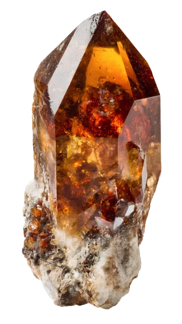Amber Quartz Crystal Mineral Specimen