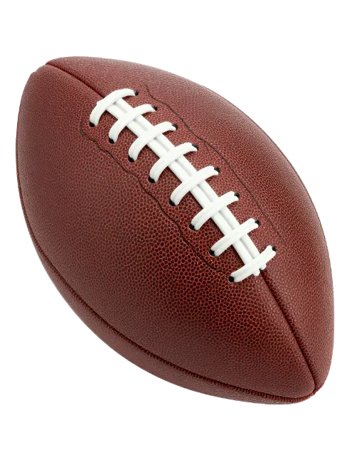 American Football Ball on Isolated Background