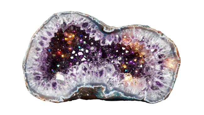 Amethyst Geode Crystal Cluster Cutaway