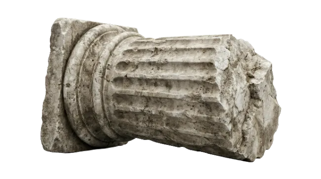 Ancient Broken Stone Pillar Fragment