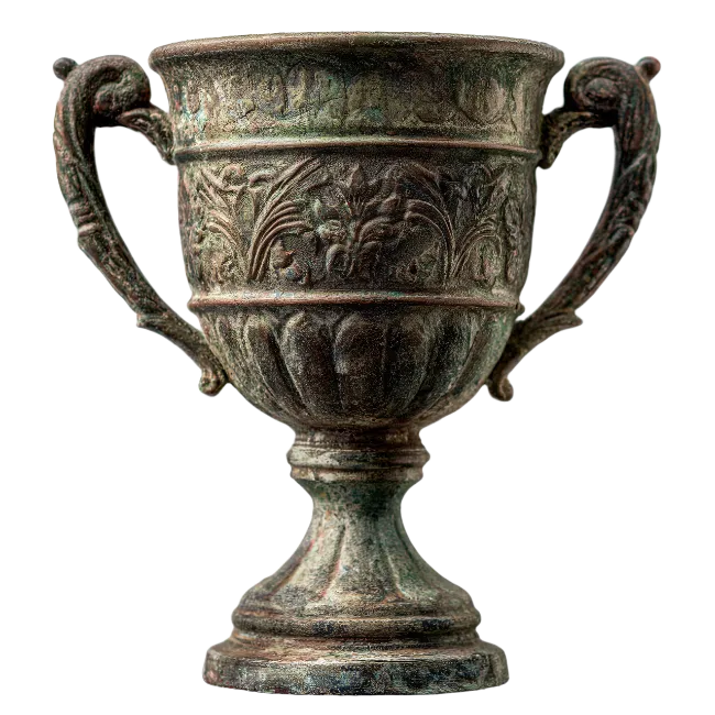 Ancient Bronze Trophy Cup Artifact