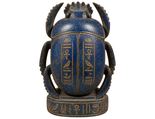 Ancient Egyptian Blue Lapis Lazuli Scarab Beetle Artifact