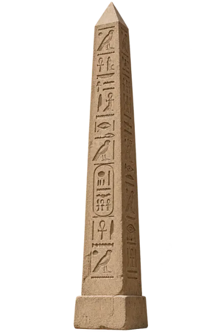 Ancient Egyptian Obelisk with Hieroglyphs