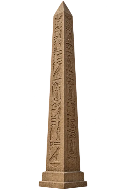 Ancient Egyptian Obelisk with Hieroglyphs