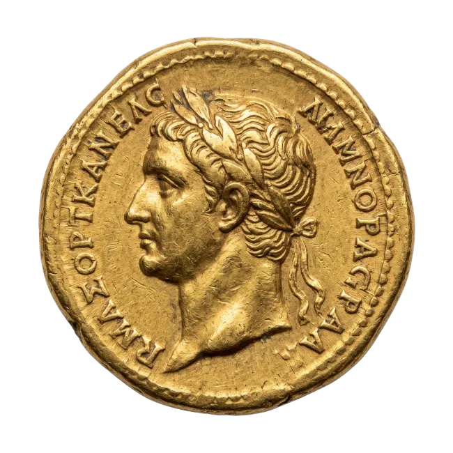 Ancient Gold Coin with Emperor Portrait