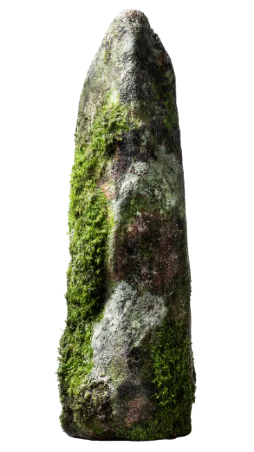 Ancient Mossy Stone Menhir Monolith