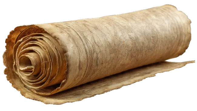 Ancient Rolled Parchment Scroll