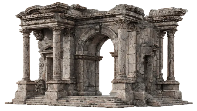 Ancient Roman Stone Archway Ruins