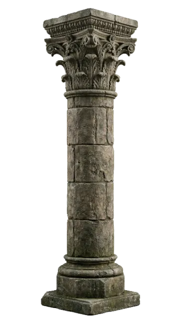 Ancient Stone Architectural Column with Ornate Capital