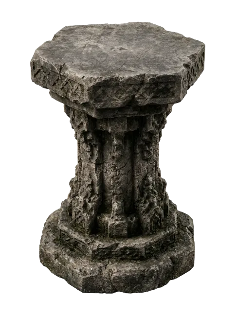 Ancient Stone Column Pedestal