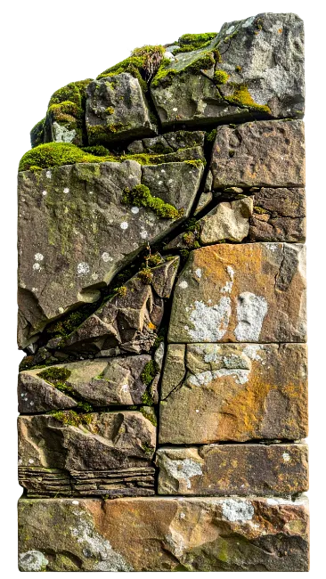 Ancient Stone Wall with Moss
