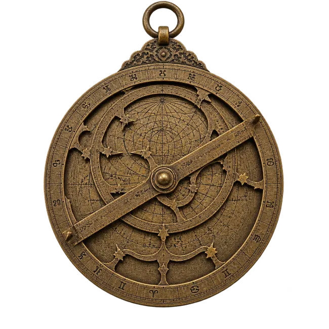 Antique Brass Astrolabe Navigational Instrument