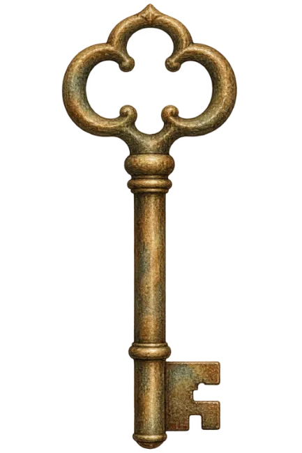 Antique Brass Key Illustration