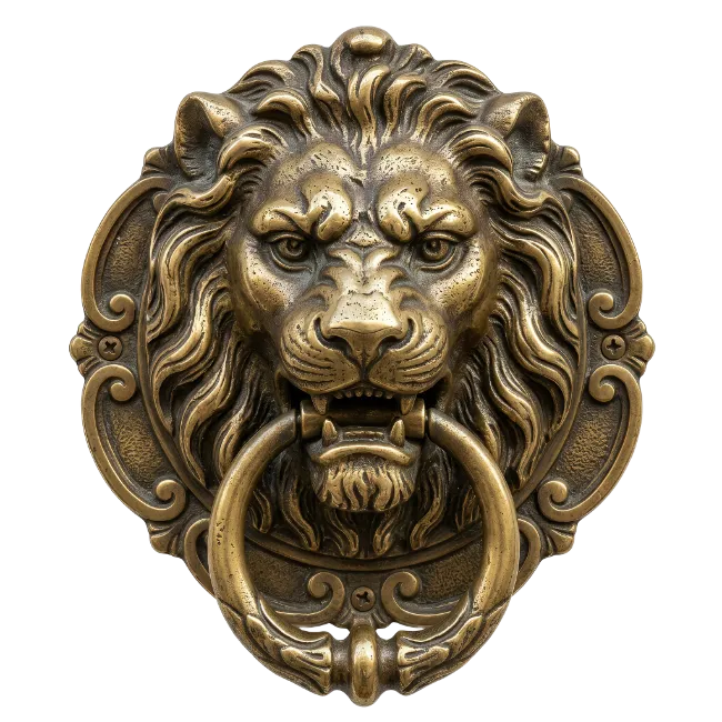 Antique Brass Lion Door Knocker
