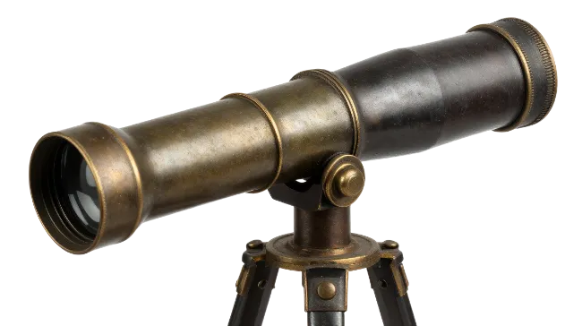 Antique Brass Telescope on Tripod
