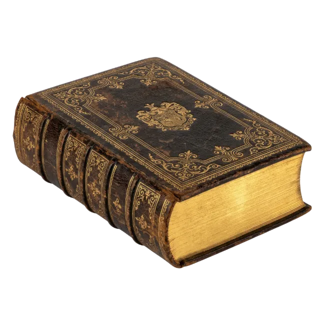 Antique leather bound book with gold gilding