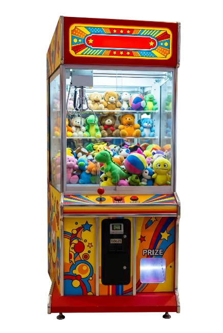 Arcade Claw Machine with Colorful Plush Toys