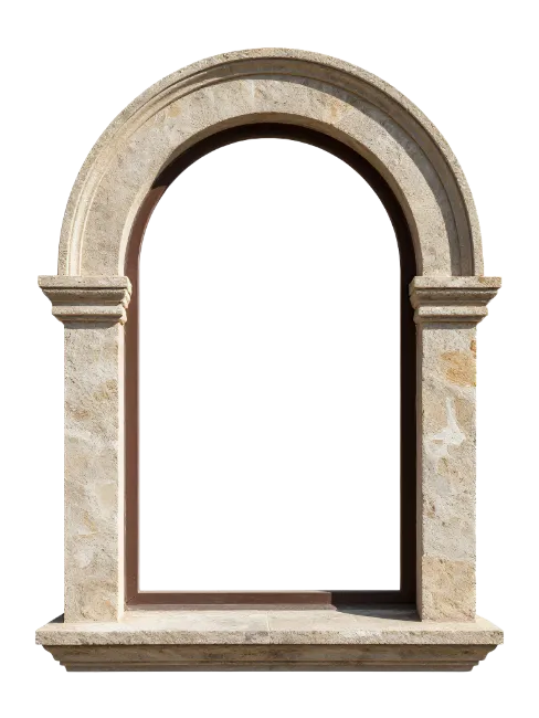 Arched Stone Window Frame Architecture