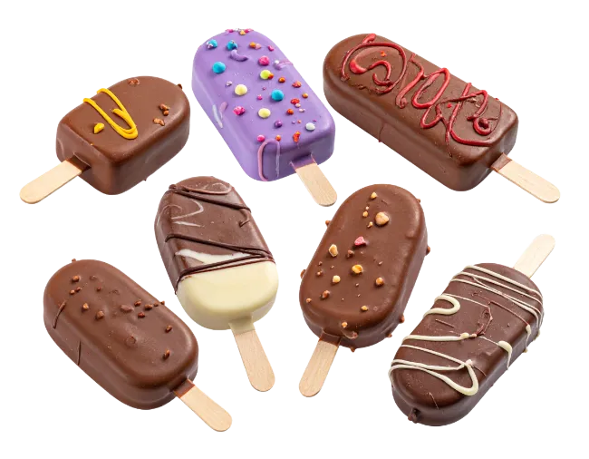 Assorted Chocolate Ice Cream Bars on Sticks