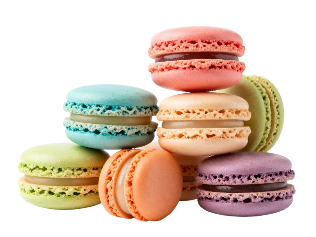 Assorted Colorful French Macarons Stack
