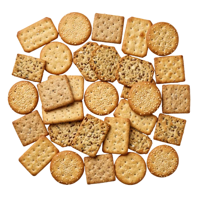 Assorted Crackers and Biscuits Top View