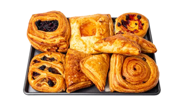 Assorted Danish Pastries on a Tray