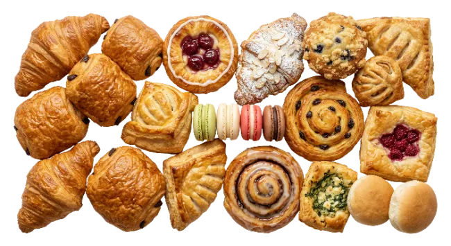 Assorted French Bakery Pastries and Croissants