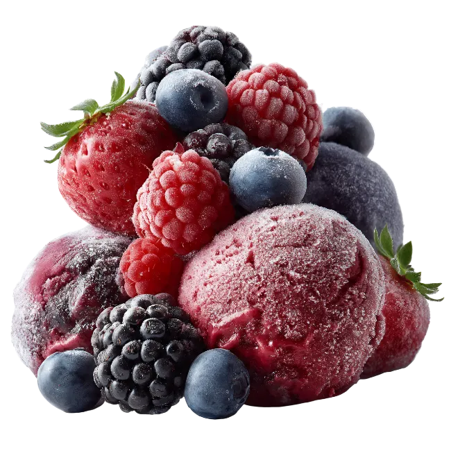 Assorted Frozen Berries and Fruit Pile