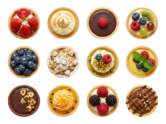 Assorted Mini Fruit and Chocolate Tarts Collection