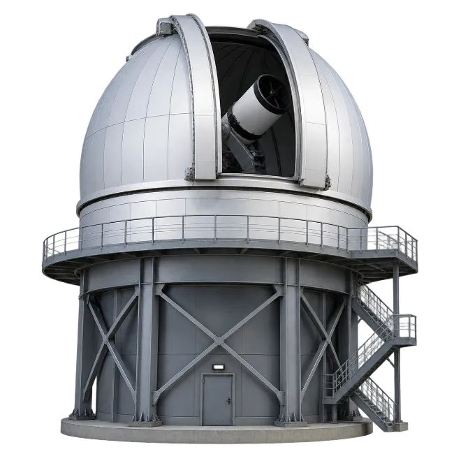 Astronomical Observatory Dome with Large Telescope