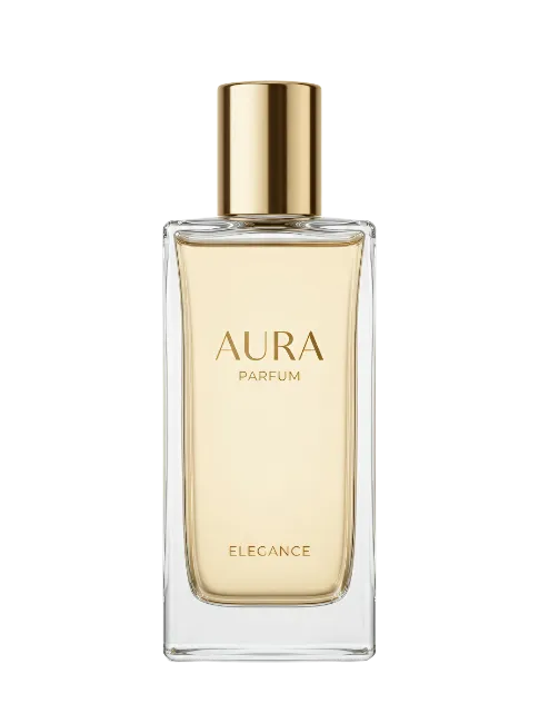 Aura Parfum Perfume Bottle with Gold Cap
