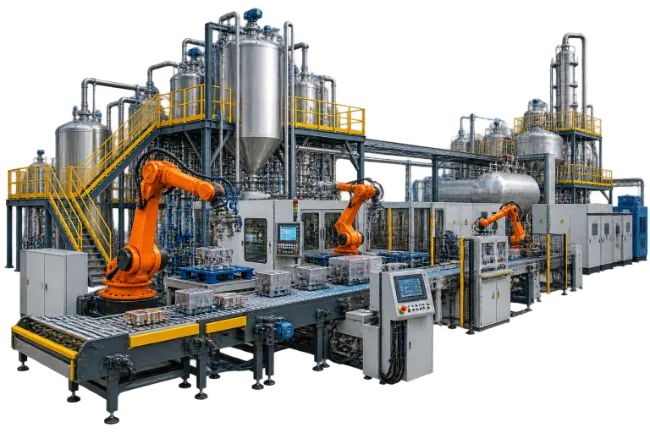 Automated Industrial Robotic Assembly Line Factory