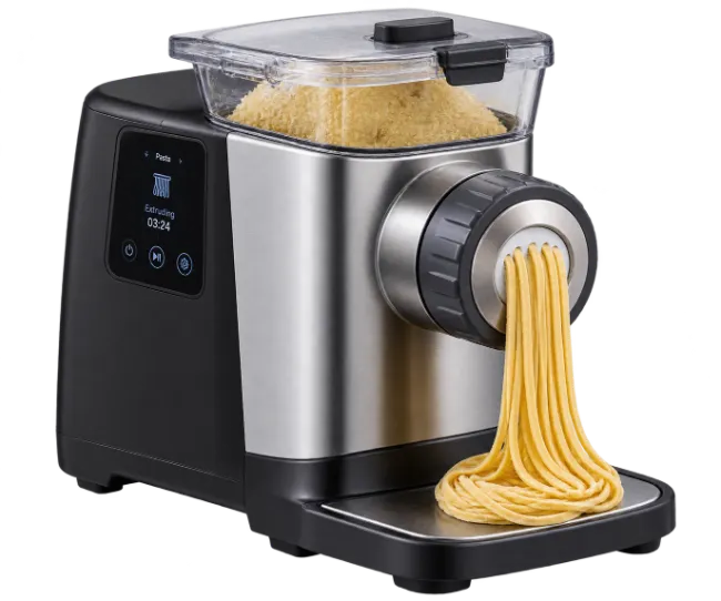 Automatic Pasta Maker Machine Extruding Noodles