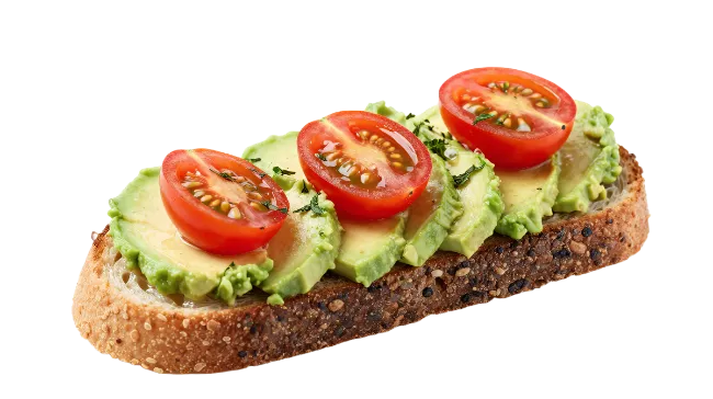 Avocado and Tomato Toast Slice