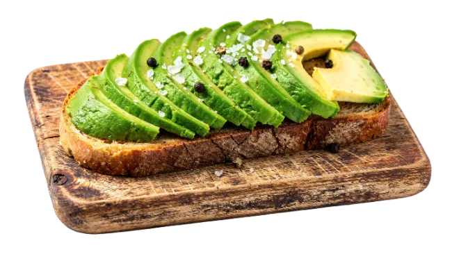 Avocado Toast on Wooden Board