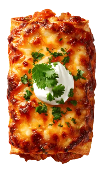 Baked Enchilada with Cheese and Sour Cream