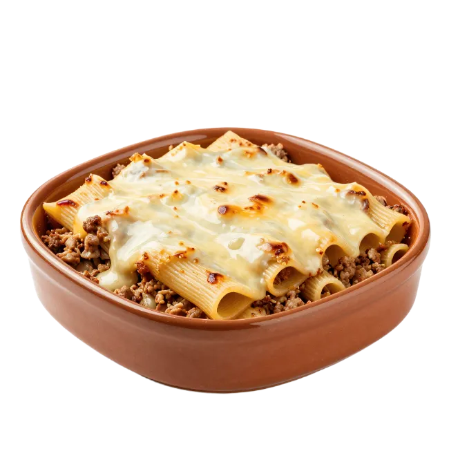 Baked Pasta Casserole with Meat and Cheese
