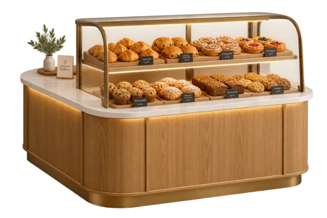 Bakery Display Case with Pastries