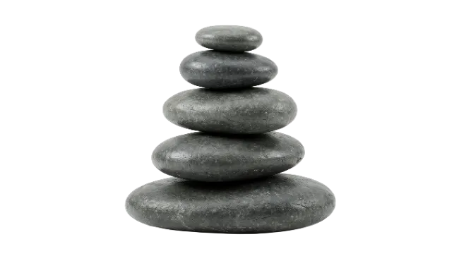 Balanced Stack of Smooth Dark Stones