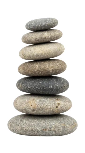 Balanced stack of smooth river stones