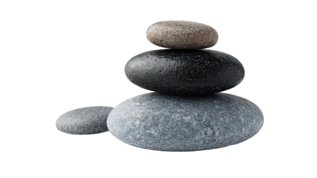 Balanced stack of smooth river stones