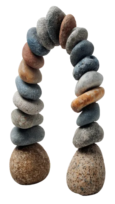 Balanced Stone Arch Stacked Pebble Sculpture