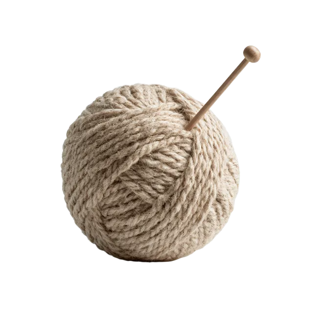 Ball of Yarn with Knitting Needle