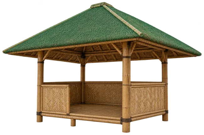 Bamboo Gazebo With Thatched Roof