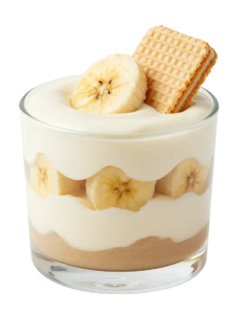 Banana Pudding Dessert in Glass Cup