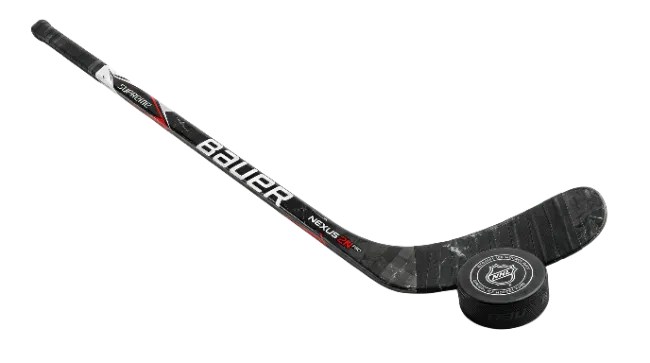 Bauer Hockey Stick and Puck
