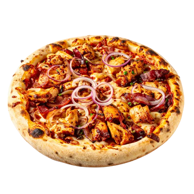 BBQ Chicken Pizza with Red Onion